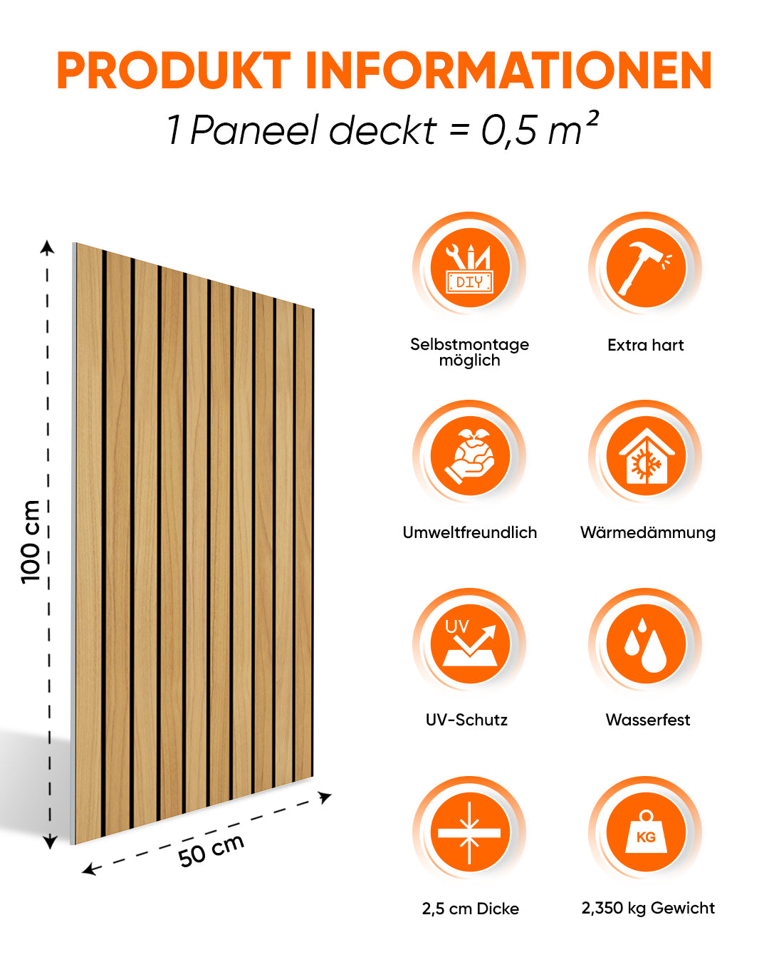 Holzleistenoptik-Paneele Artikel: Light Wood AP-01 Wandverkleidung