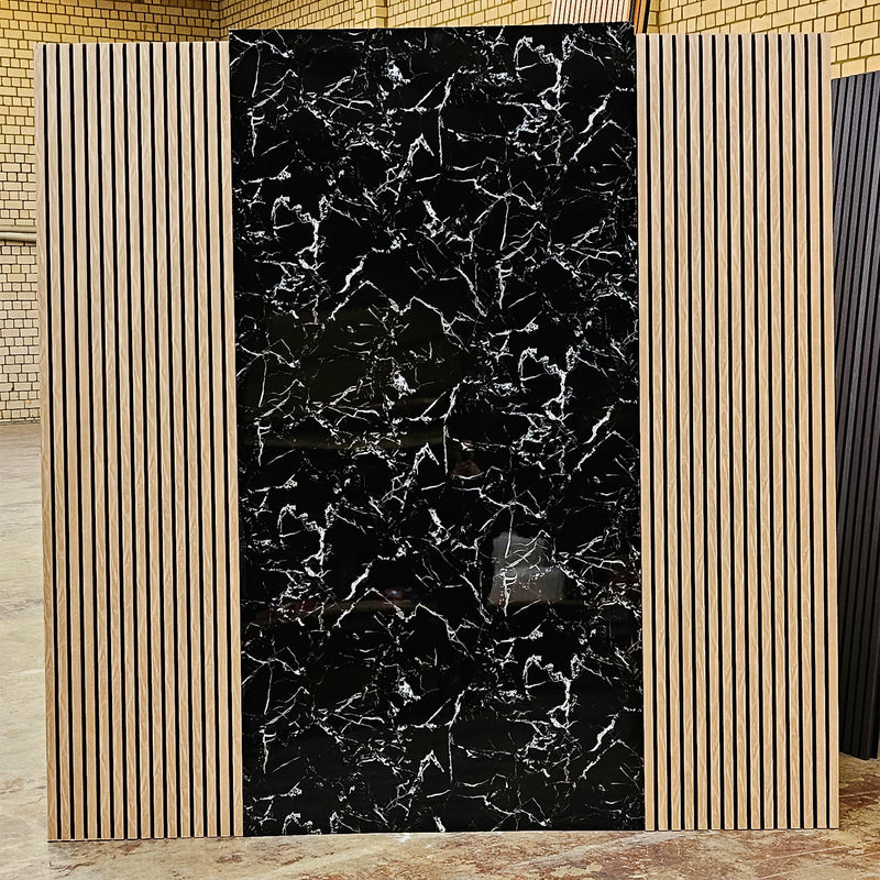 Marmoroptik Alternative zu Badfliese/Küchenfliese Black White 244x122 cm