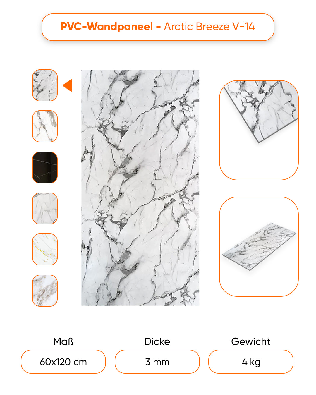 Marmoroptik Alternative zu Badfliese/Arctic Breeze V-14