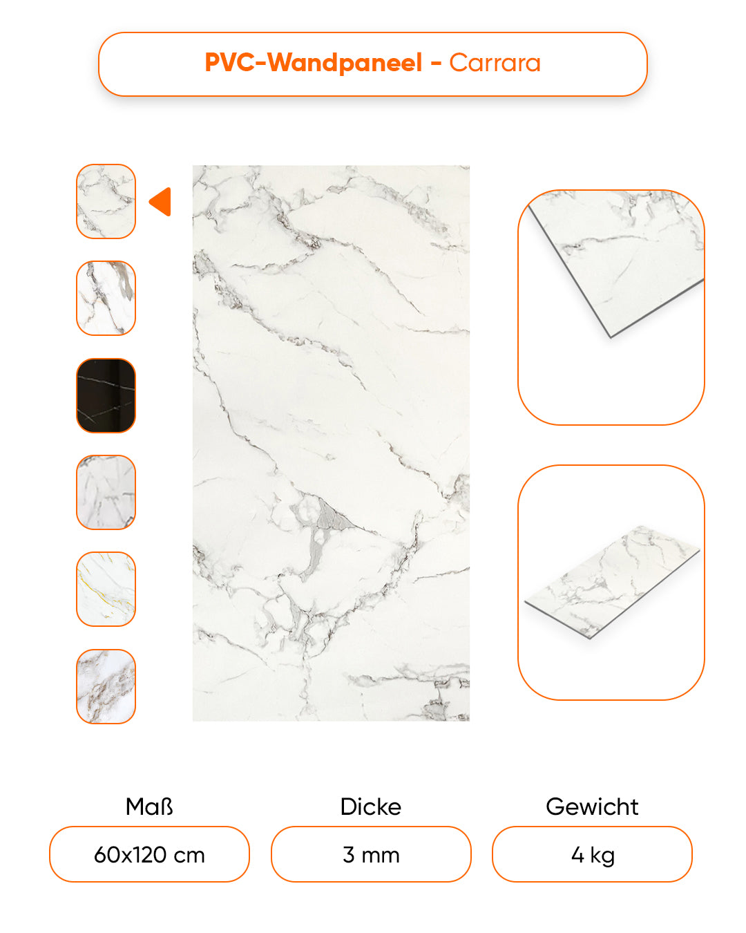 Marmoroptik Alternative zu Badfliese/Küchenfliese Carrara