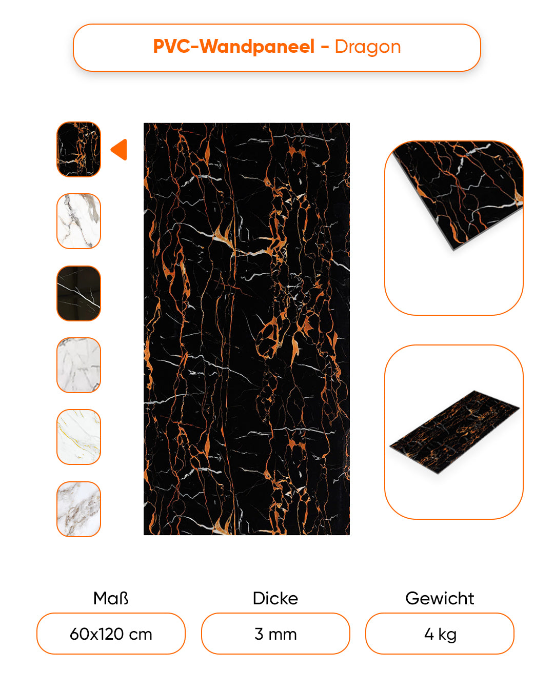 Marmoroptik Alternative zu Badfliese/Küchenfliese Dragon