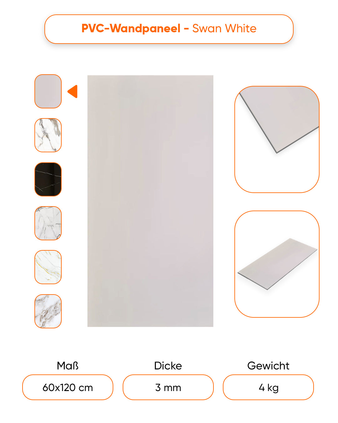 Marmoroptik Alternative zu Badfliese/Küchenfliese Swan White