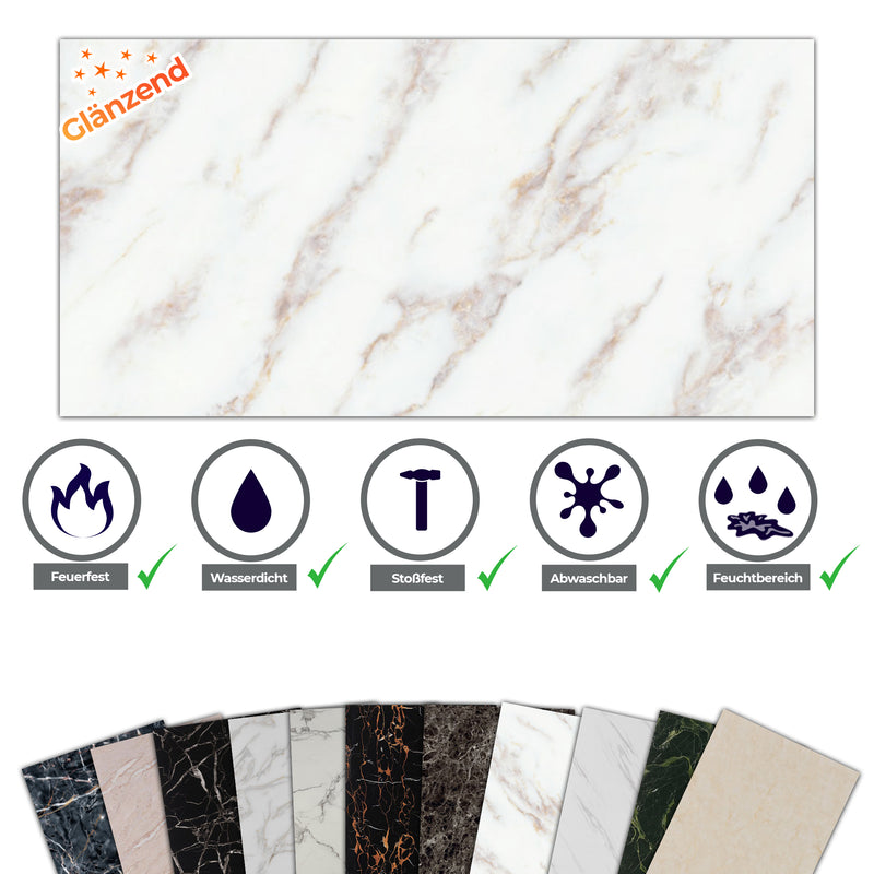 Marble Look Alternative Bathroom Tile/Kitchen Tile Ice Mountain Beige 244x122 cm