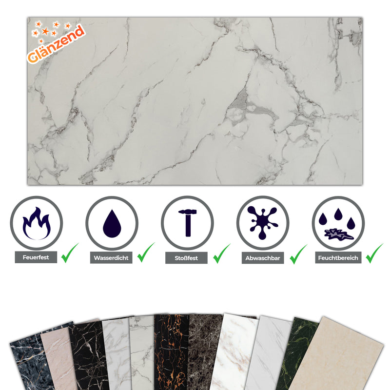 Marmoroptik Alternative zu Badfliese/Küchenfliese Carrara 244x122 cm