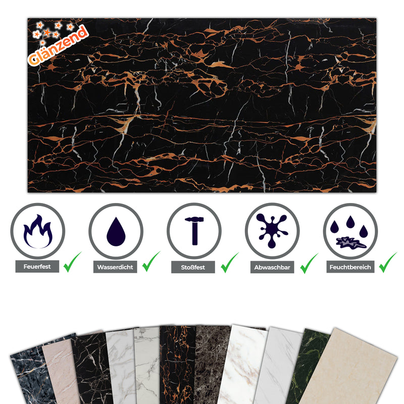 Marble-look alternative to bathroom tile/kitchen tile Dragon 244x122 cm