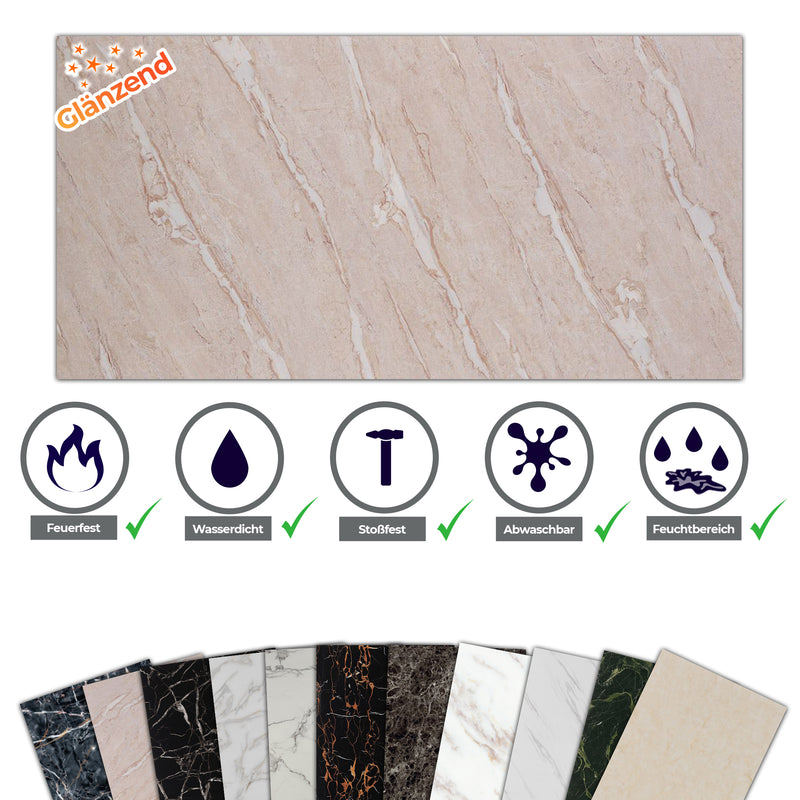 Marble Look Alternative Bathroom Tile/Kitchen Tile Bilecik Beige 244x122 cm
