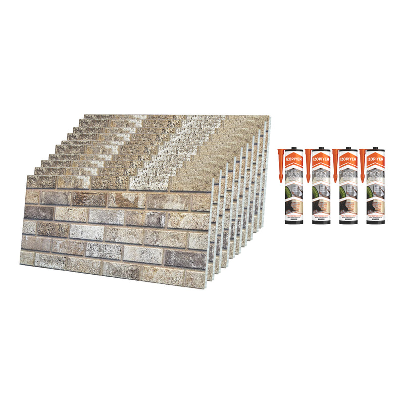 Beige dream T-1902 3D brick panels 