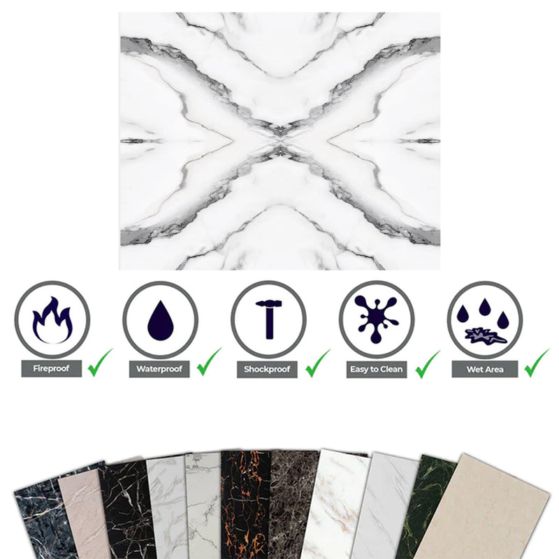Marble-look alternative to bathroom tiles/Panda Strait V-08 244x122 cm