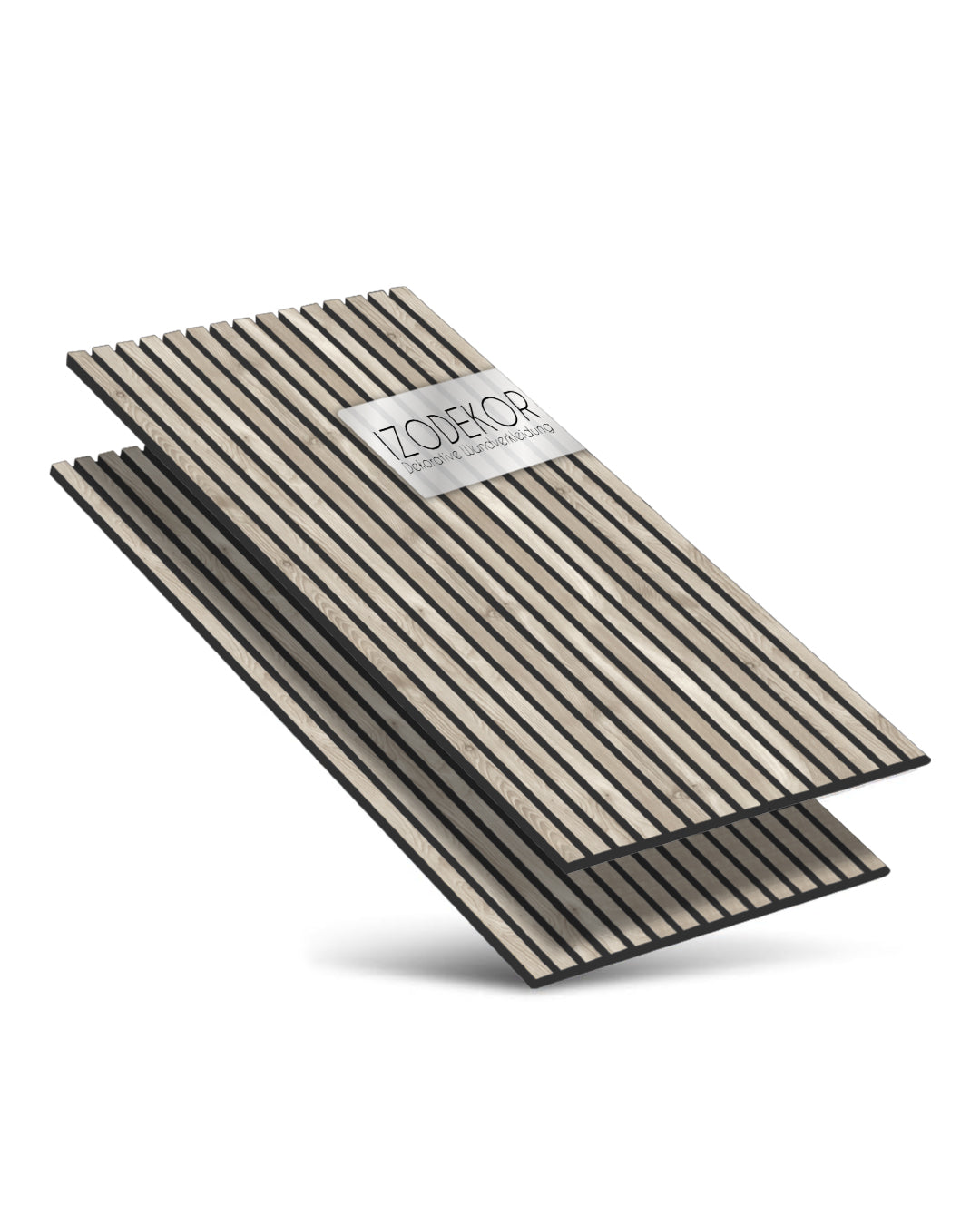 3D Akustik Wandpaneel Holz 2er Set – Sand Grey