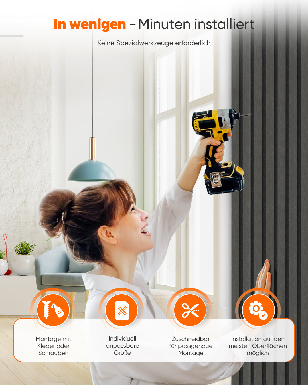 3D Akustik Wandpaneel Holz 2er Set – Basalt