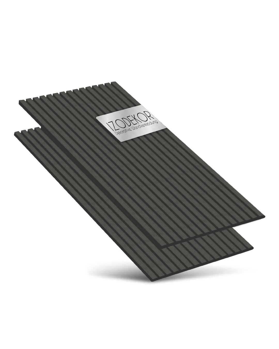 3D Akustik Wandpaneel Holz 2er Set – Dunkelholz