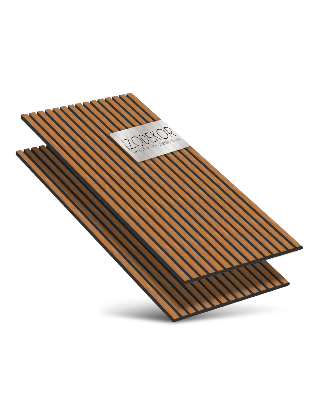 3D Akustik Wandpaneel Holz 2er Set – Walnuss