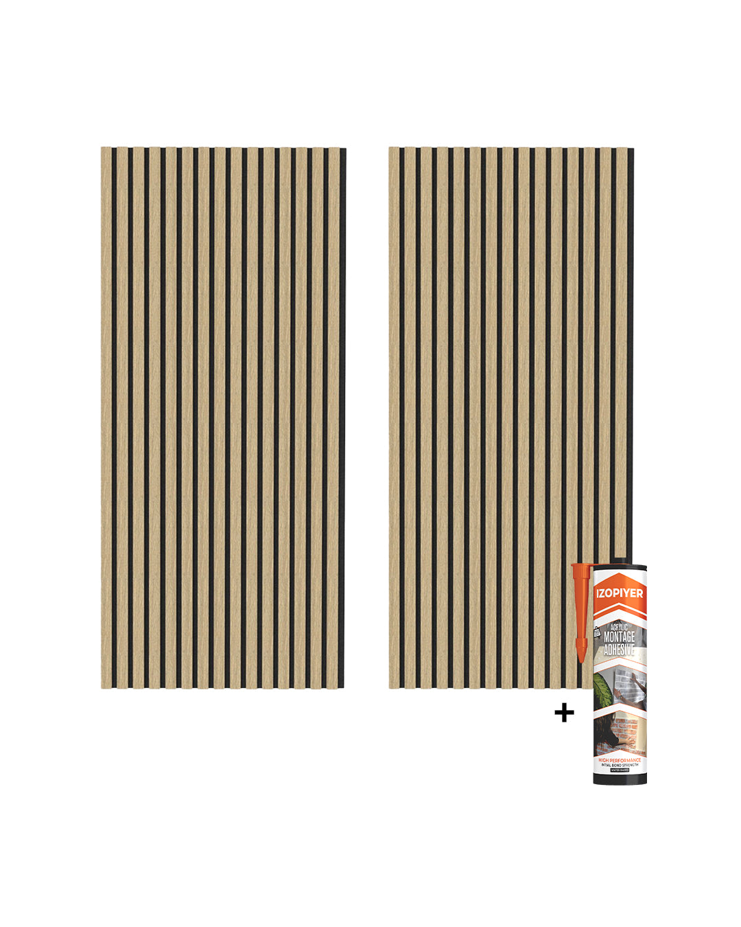 3D Akustik Wandpaneel Holz 2er Set – Naturlich