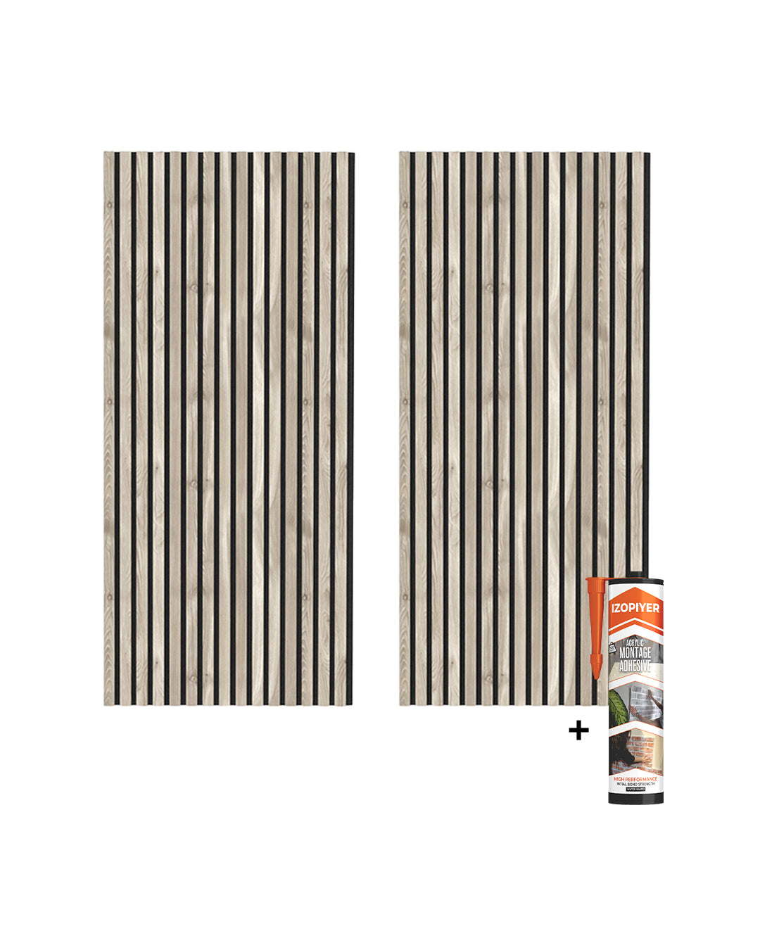 3D Akustik Wandpaneel Holz 2er Set – Argento