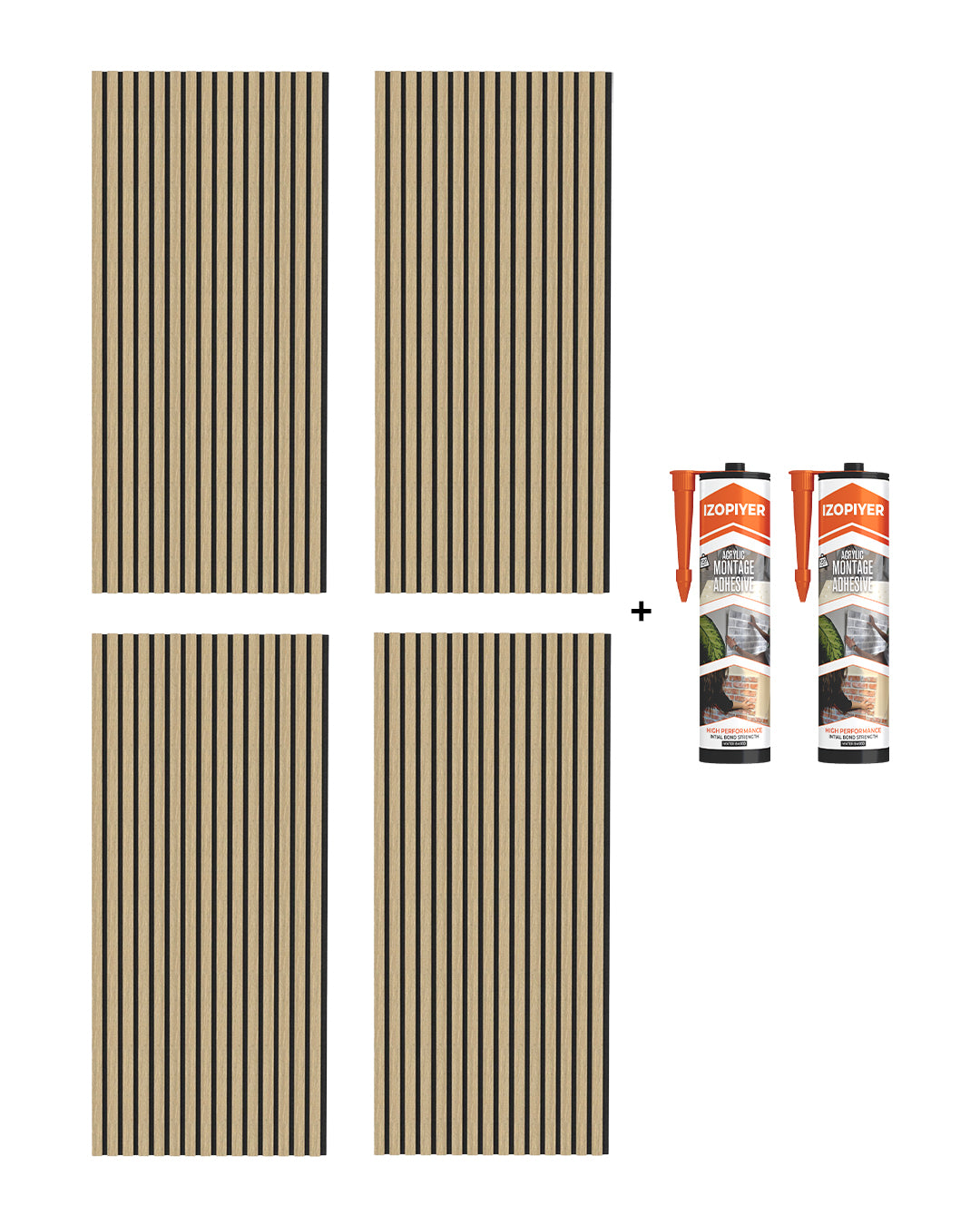 3D Akustik Wandpaneel Holz 2er Set – Naturlich