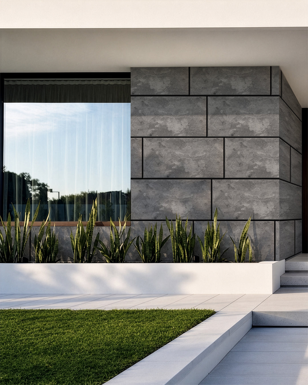 Wandverkleidung Betonoptik 50×100×2 cm | 3D Wandpaneele aus Styropor | Storm Grey Concrete AT-04