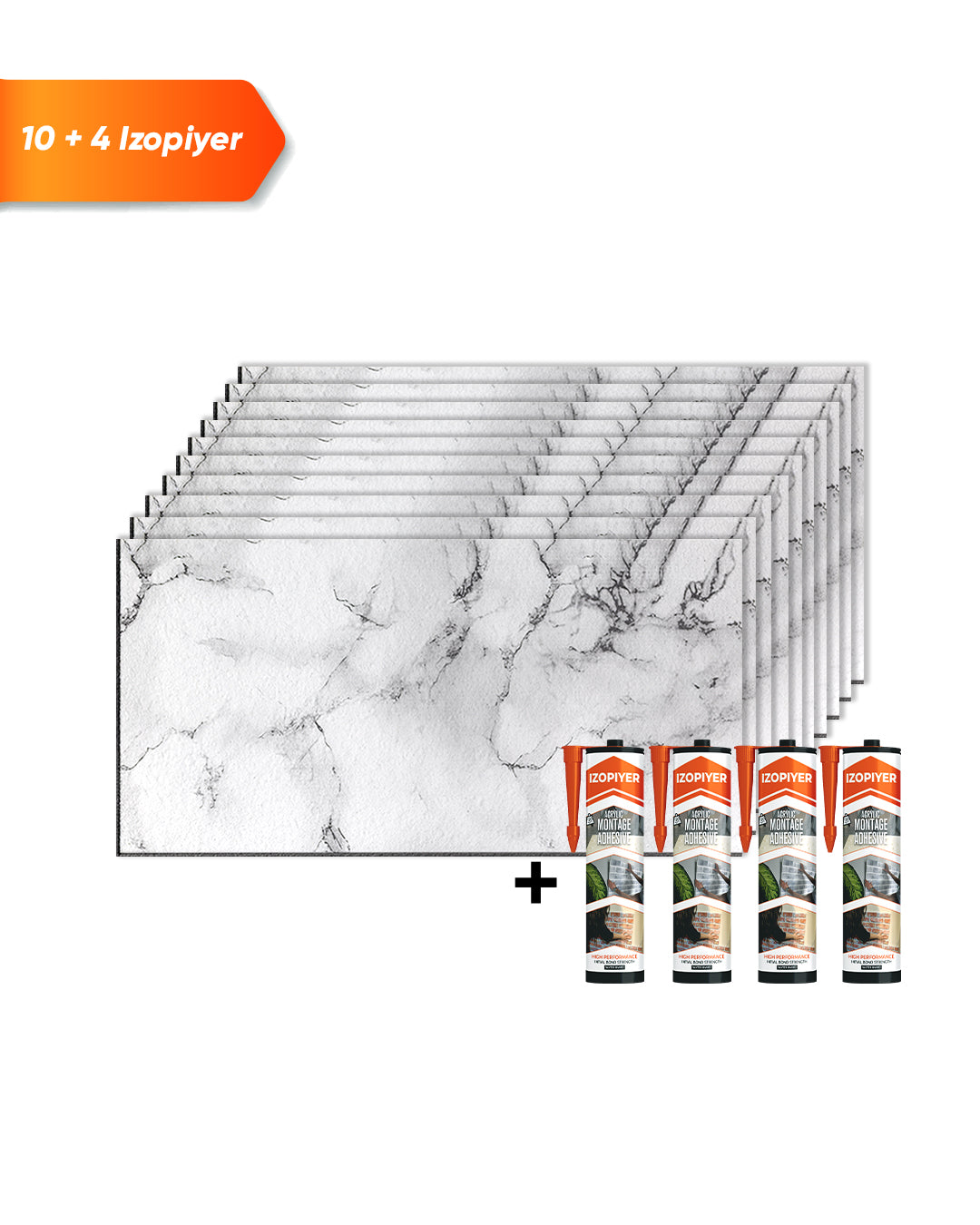 Wandverkleidung Marmoroptik 50×100×2 cm | 3D Wandpaneele aus Styropor | Carrara Weiß AT-05
