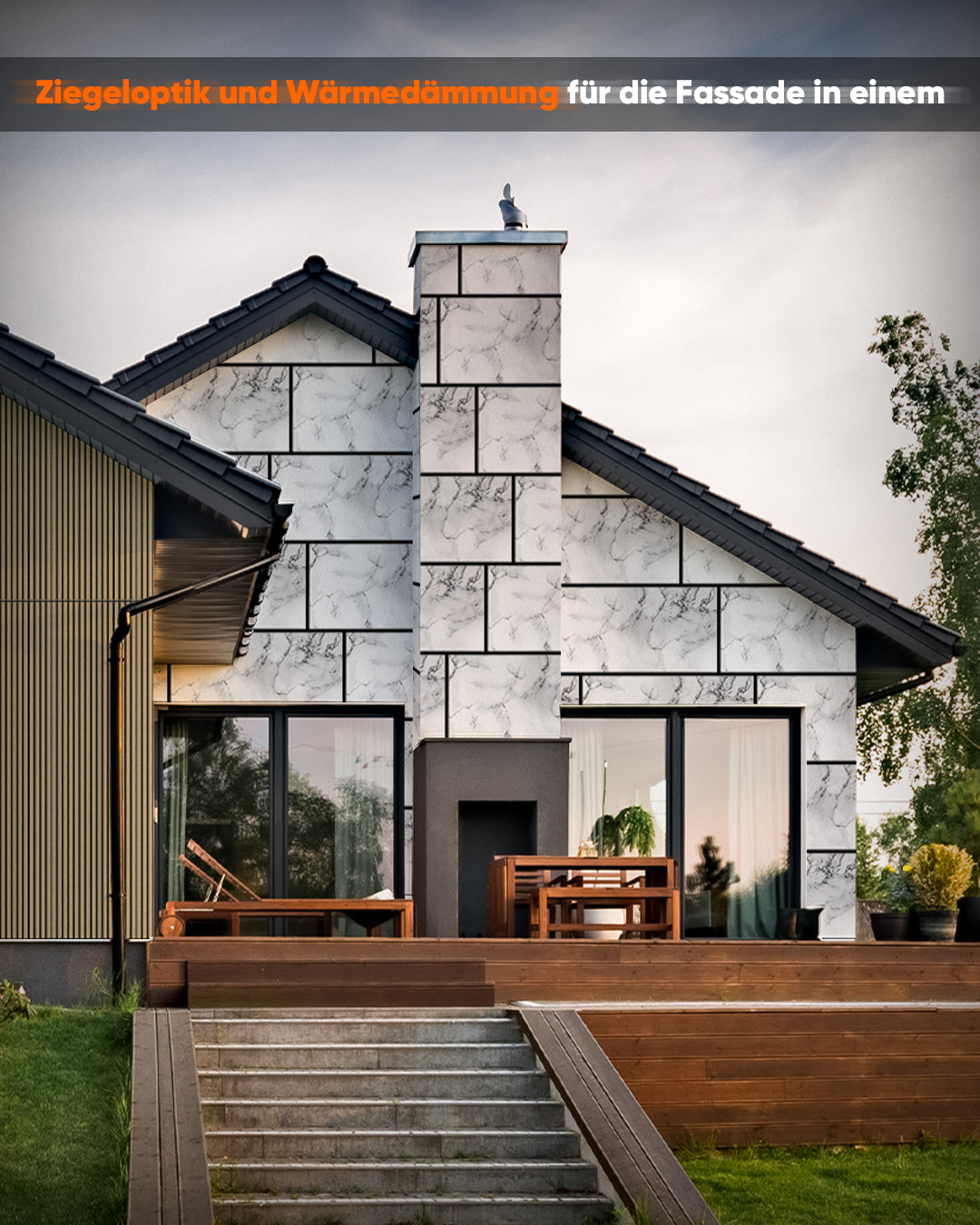 Wandverkleidung Marmoroptik 50×100×2 cm | 3D Wandpaneele aus Styropor | Carrara Weiß AT-05