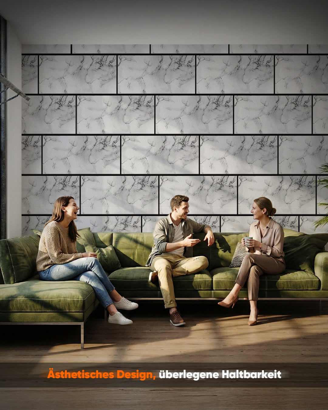 Wandverkleidung Marmoroptik 50×100×2 cm | 3D Wandpaneele aus Styropor | Carrara Weiß AT-05