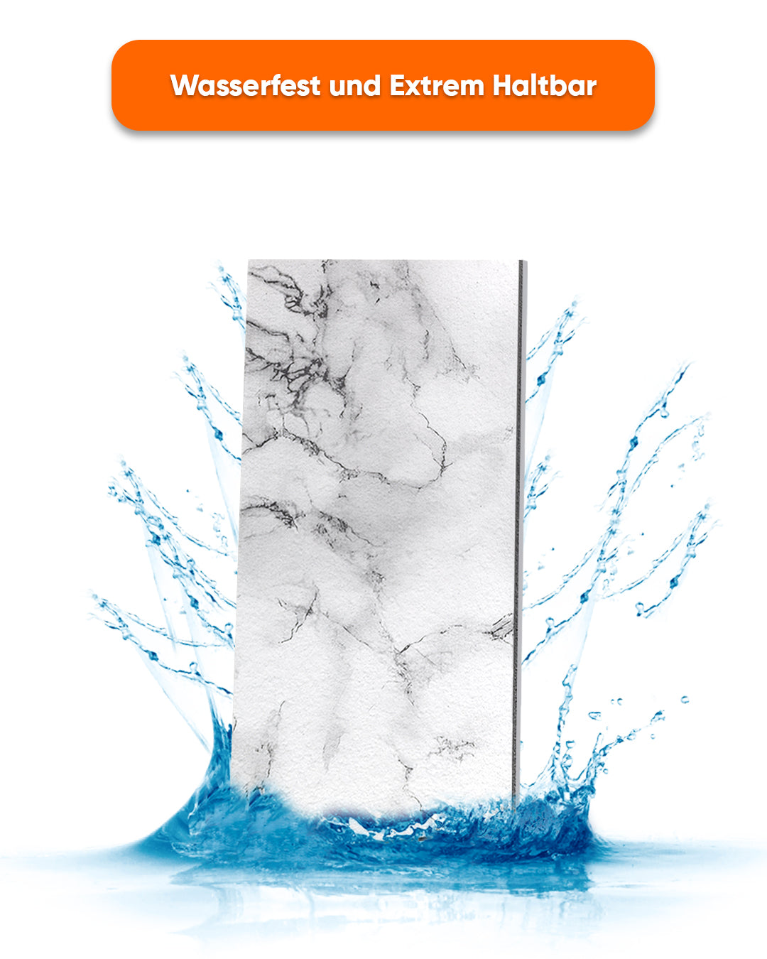 Wandverkleidung Marmoroptik 50×100×2 cm | 3D Wandpaneele aus Styropor | Carrara Weiß AT-05