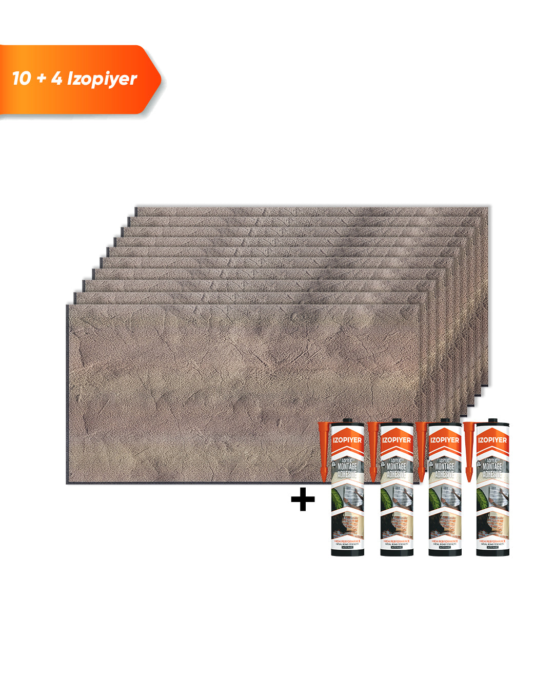 Wandverkleidung Betonoptik 50×100×2 cm | 3D Wandpaneele aus Styropor | Desert Concrete AT-25