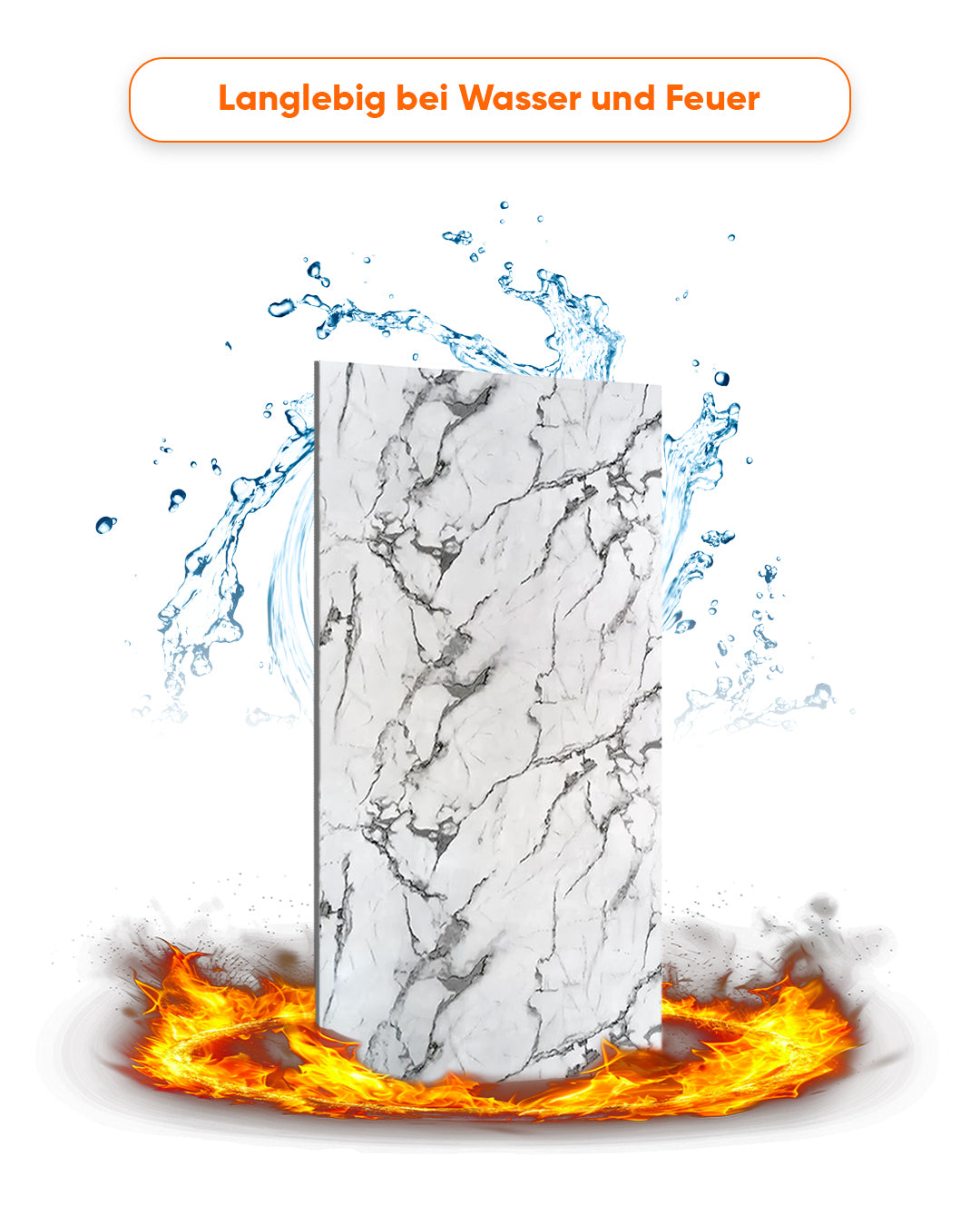 Marble-look alternative to bathroom tile/Arctic Breeze UV-13 244x122 cm