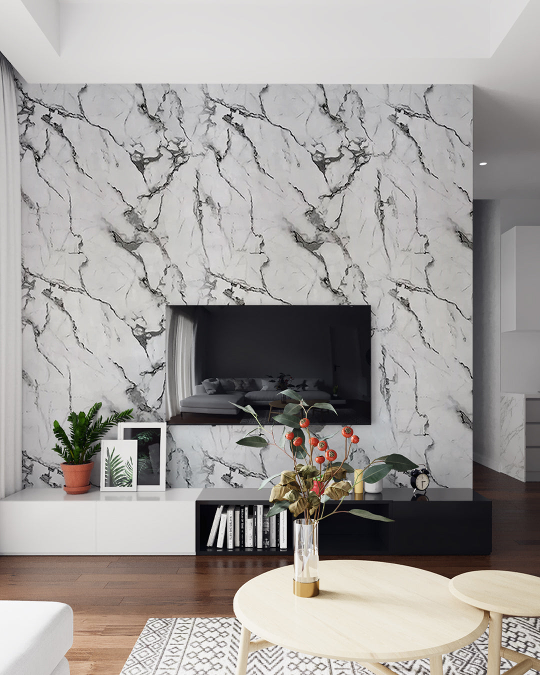 Marble-look alternative to bathroom tile/Arctic Breeze UV-13 244x122 cm