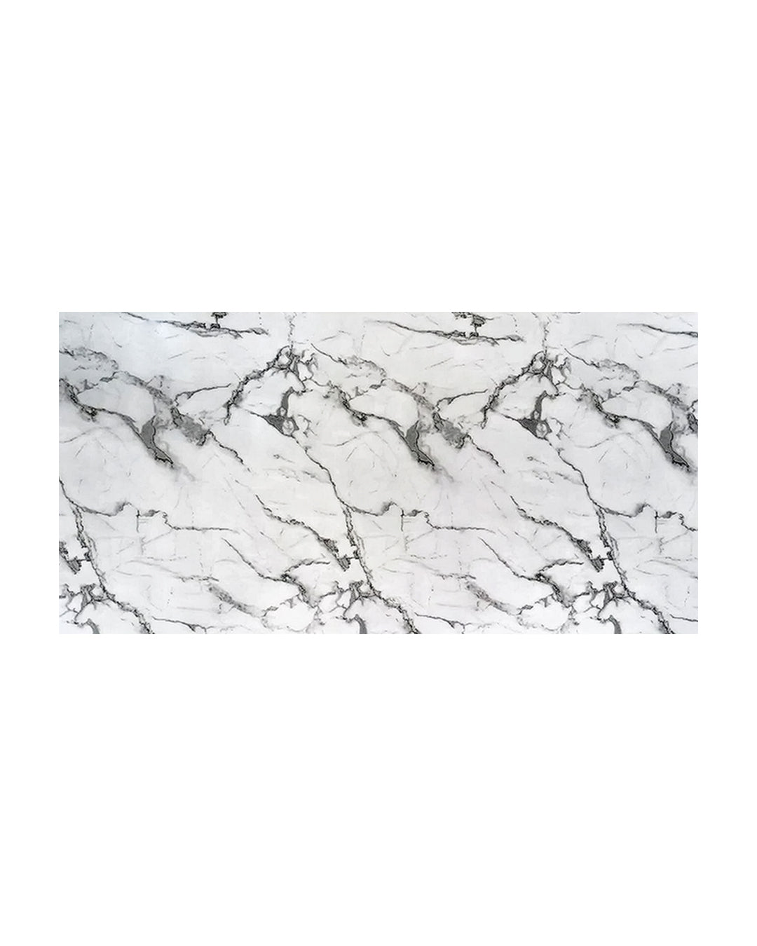 Wandpaneele Marmoroptik 122x244 cm mit hellem Marmor-Muster und glänzender Oberfläche, PVC Wandverkleidung.