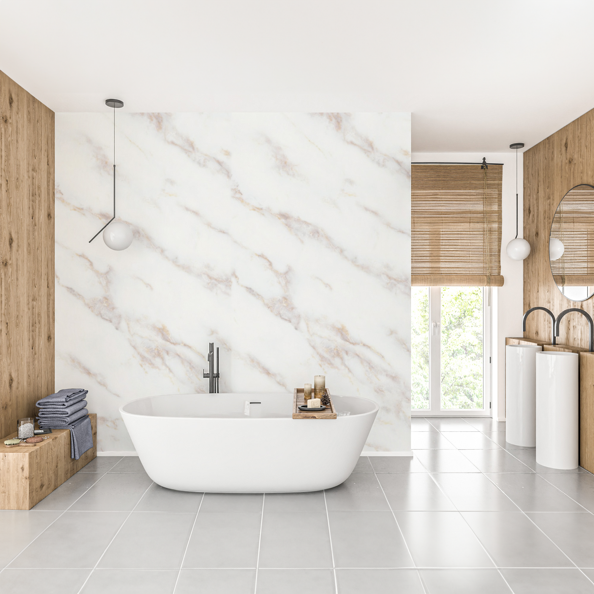 Marmoroptik Alternative zu Badfliese/Küchenfliese Ice Berg Beige