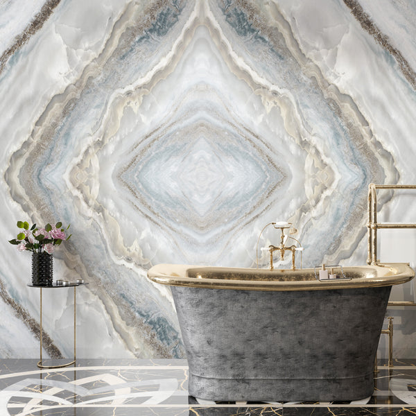 Marble Look Alternative to Bathroom Tile/Pearl Land UV-07 244x122 cm