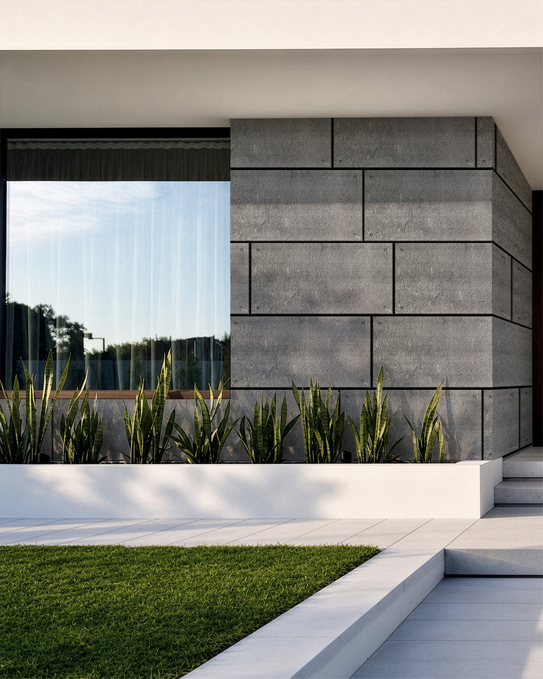 Wandverkleidung Betonoptik 50×100×2 cm | 3D Wandpaneele aus Styropor | Dark Concrete AT-17