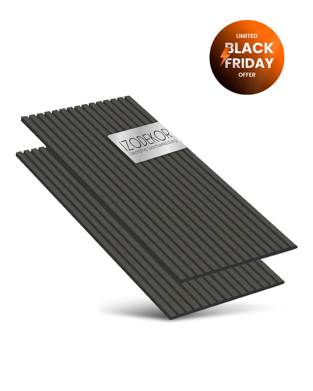 3D Akustik Wandpaneel Holz 2er Set – Dunkelholz