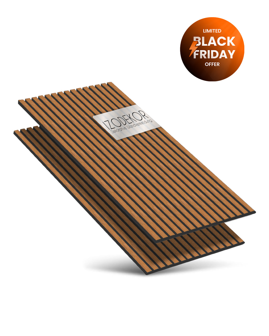 3D Akustik Wandpaneel Holz 2er Set – Walnuss