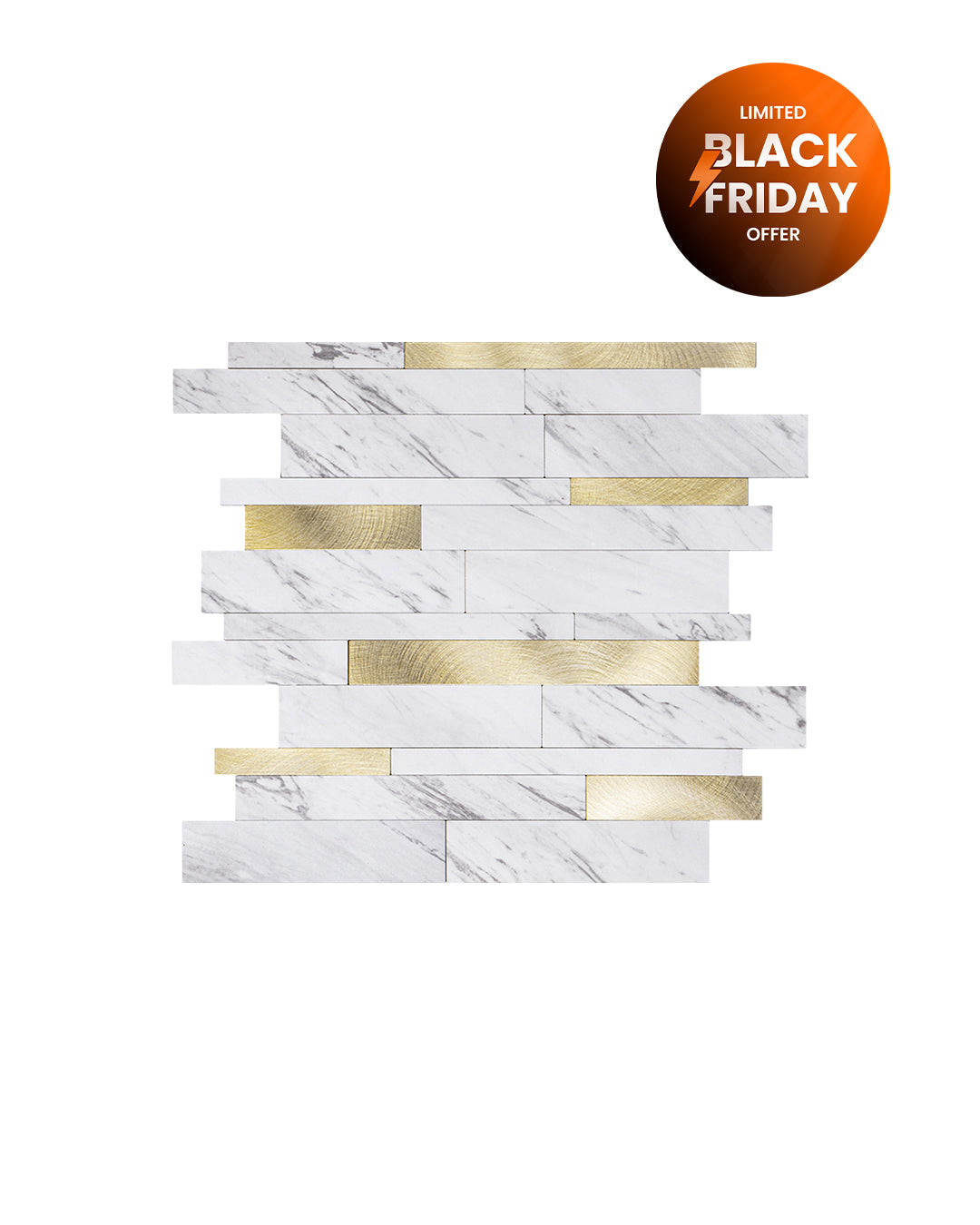 Mosaik-Wandfliesen, selbstklebende Wandfliesen | Gold And White Mosaics WJS-3144