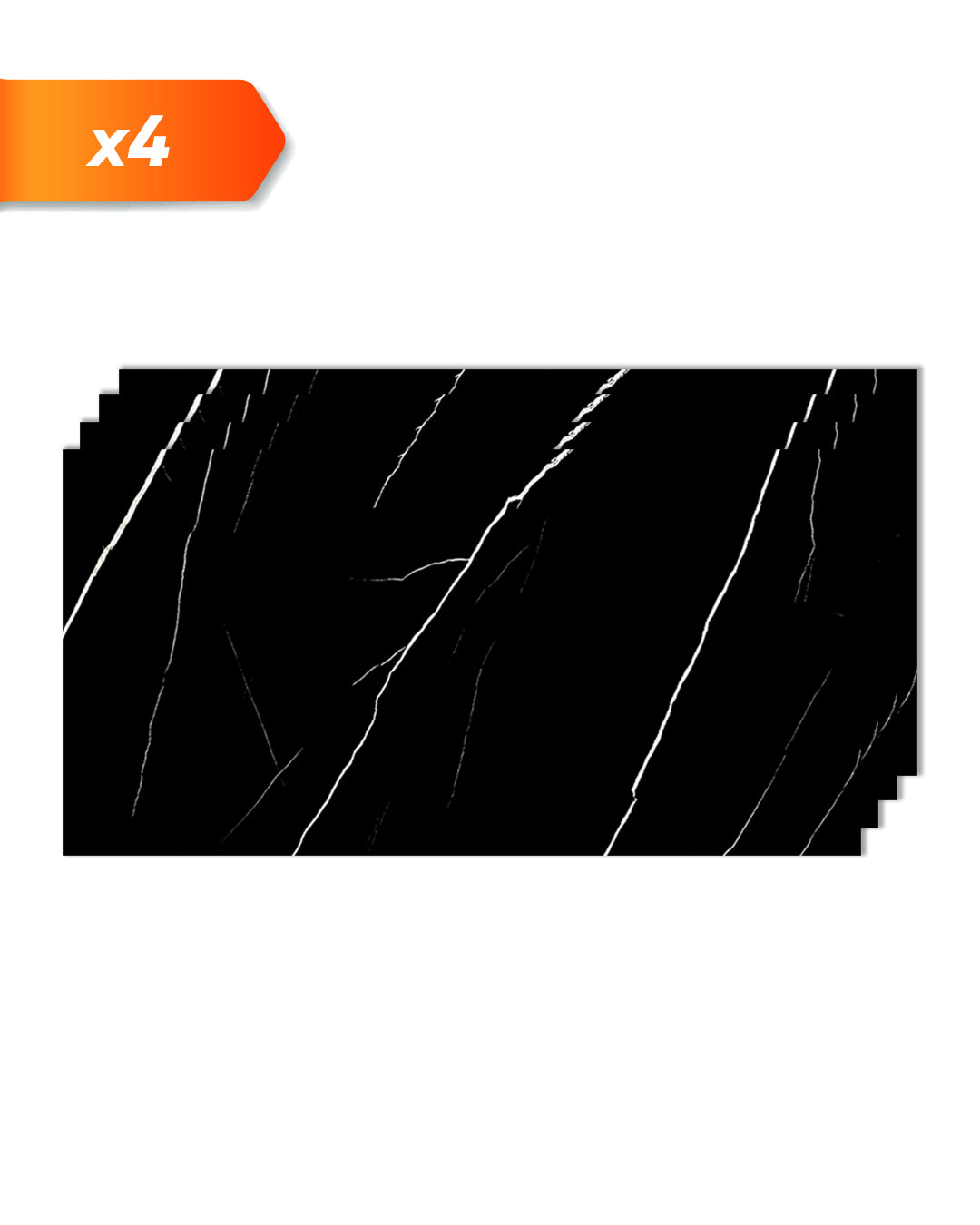 Marble Look Bathroom Tile Alternative/Black Lightning UV-02 120x60CM