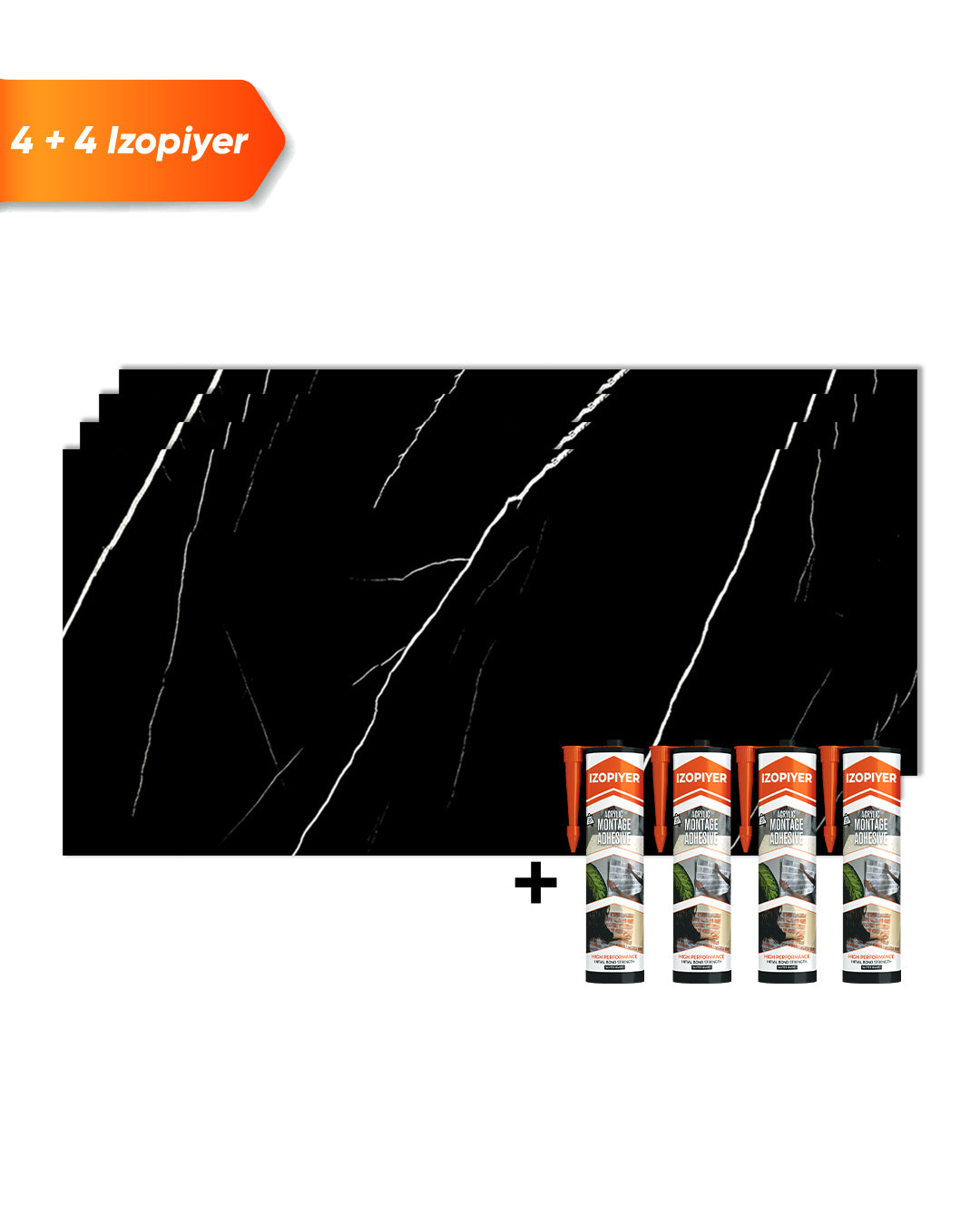 Wandpaneele Marmoroptik 60x120 cm | PVC Marmor Wandverkleidung | Black Lightning V-02