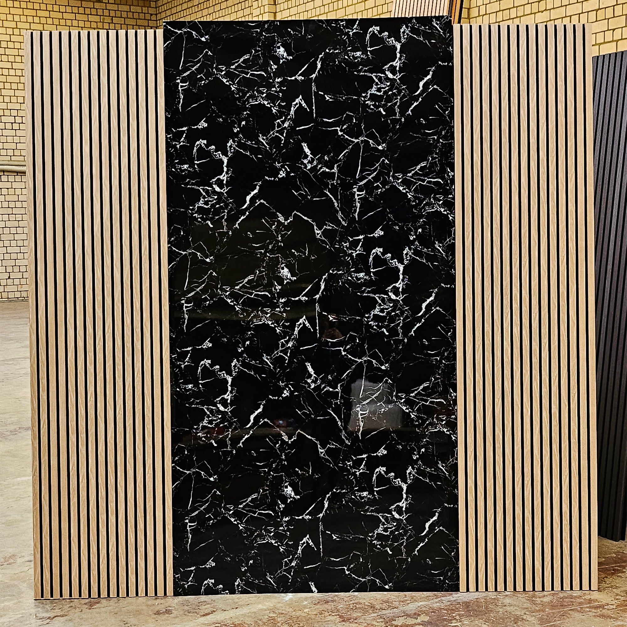 Marmoroptik Alternative zu Badfliese/Küchenfliese Black White 122x244 cm