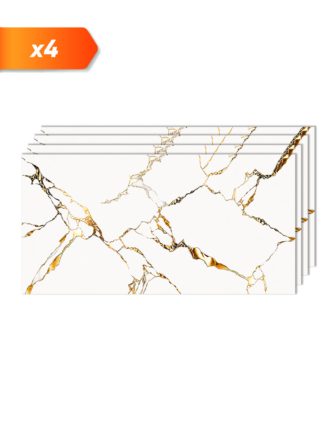 Wandpaneele Marmoroptik 122x260 cm | PVC Marmor Wandverkleidung | Calacatta Gold