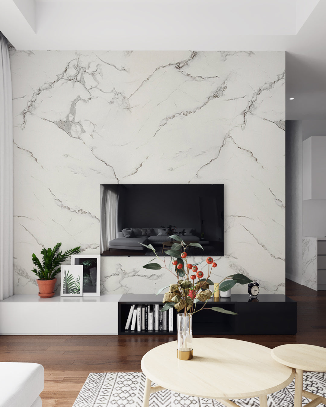 Marmerlook alternatief voor badkamertegels/keukentegels Carrara 122x244 cm 