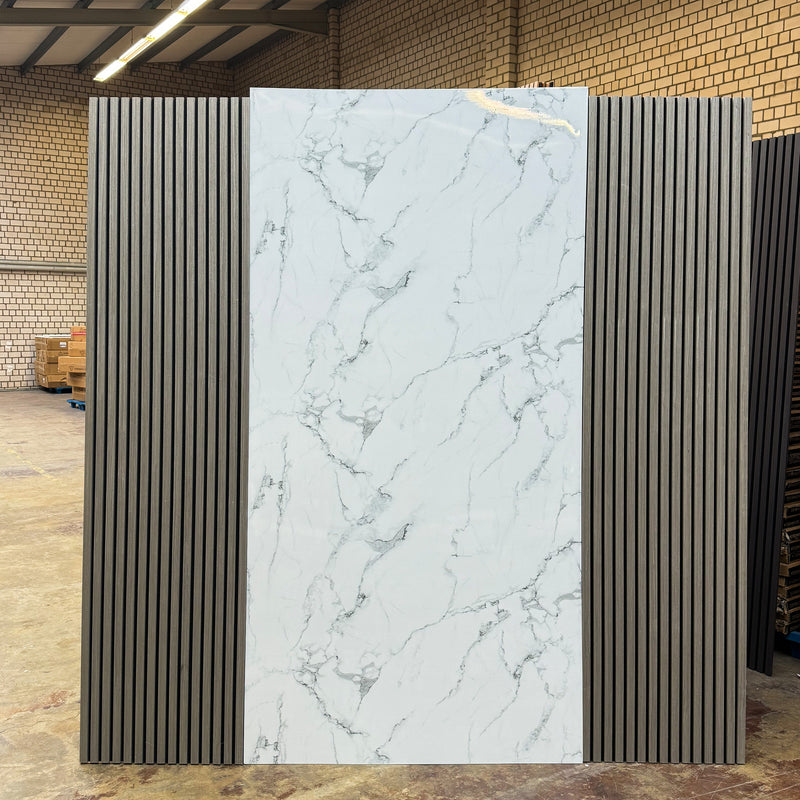 Marble look alternative to bathroom tile/kitchen tile Carrara 244x122 cm