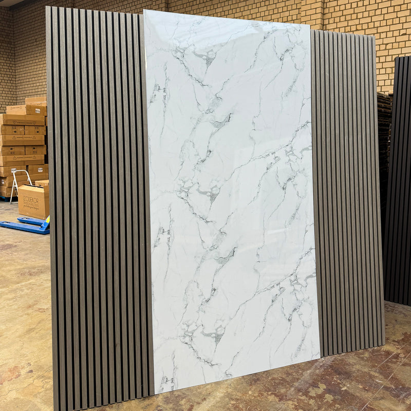 Marble look alternative to bathroom tile/kitchen tile Carrara 244x122 cm