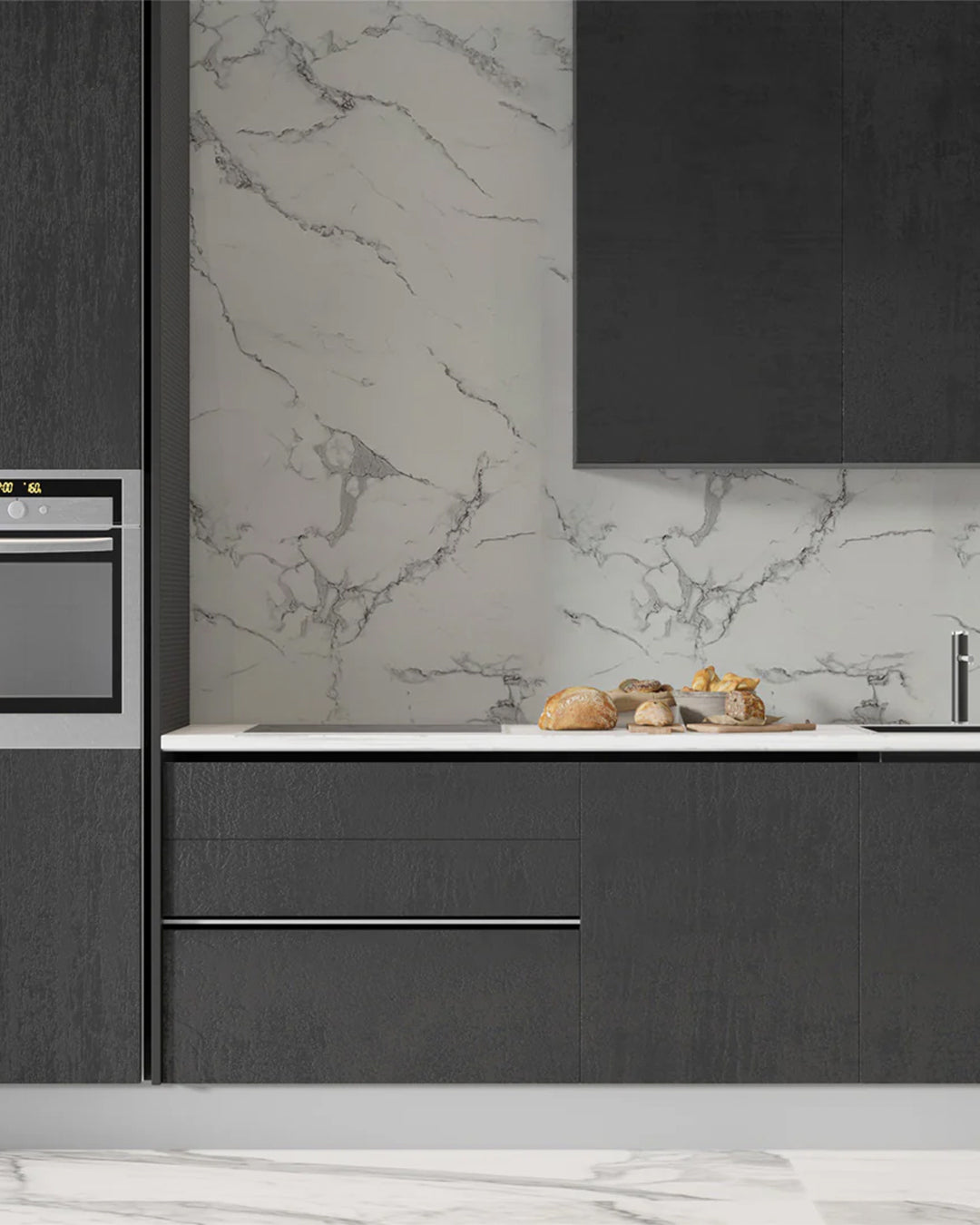 Marble look alternative to bathroom tile/kitchen tile Carrara 244x122 cm