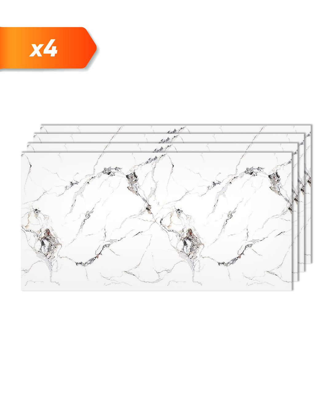 Wandpaneele Marmoroptik 122x260 cm | PVC Marmor Wandverkleidung | Carrara Nova