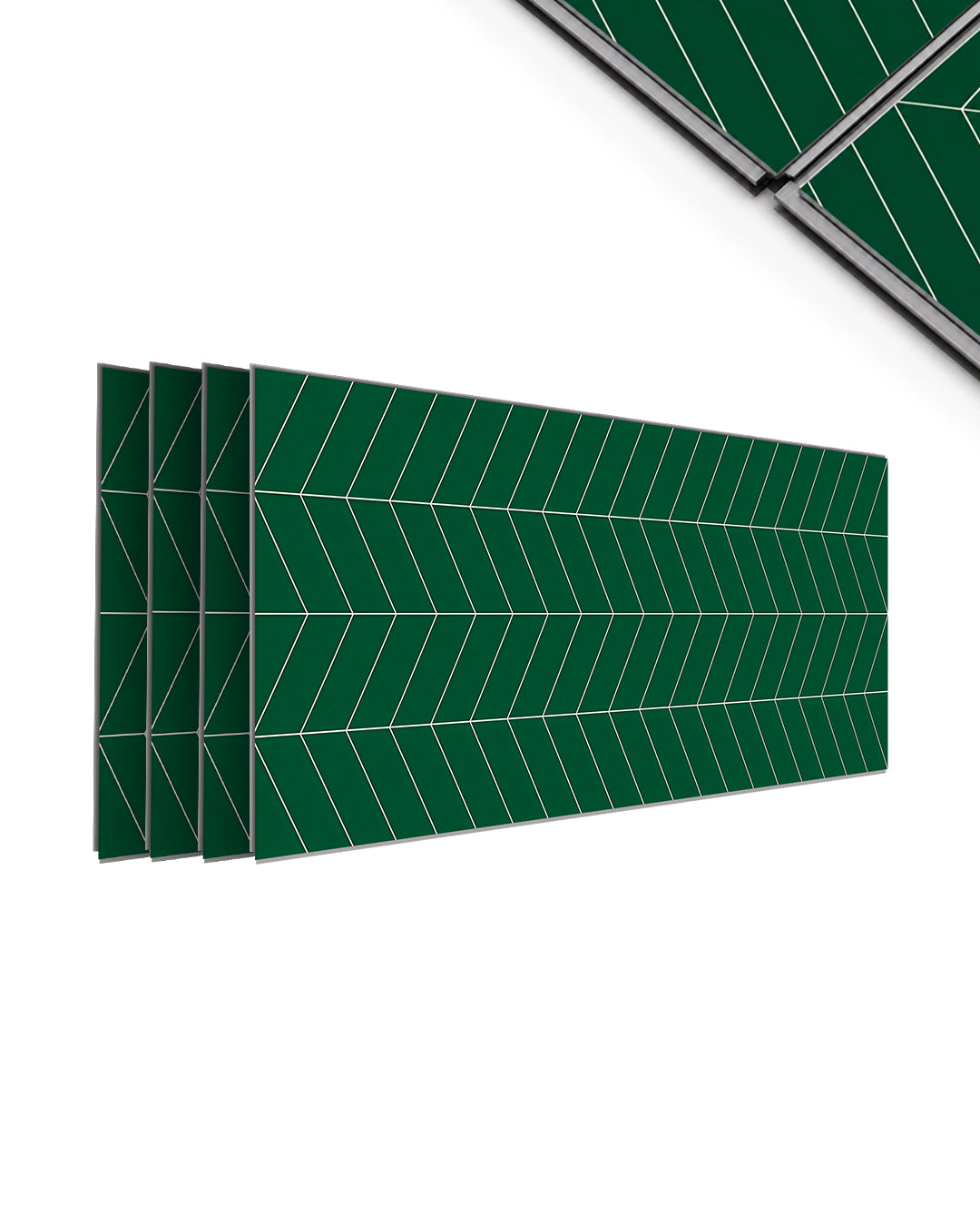 SPC Wandpaneel 122x260 cm | Wasserdichte Wandverkleidung | Chevron Grün