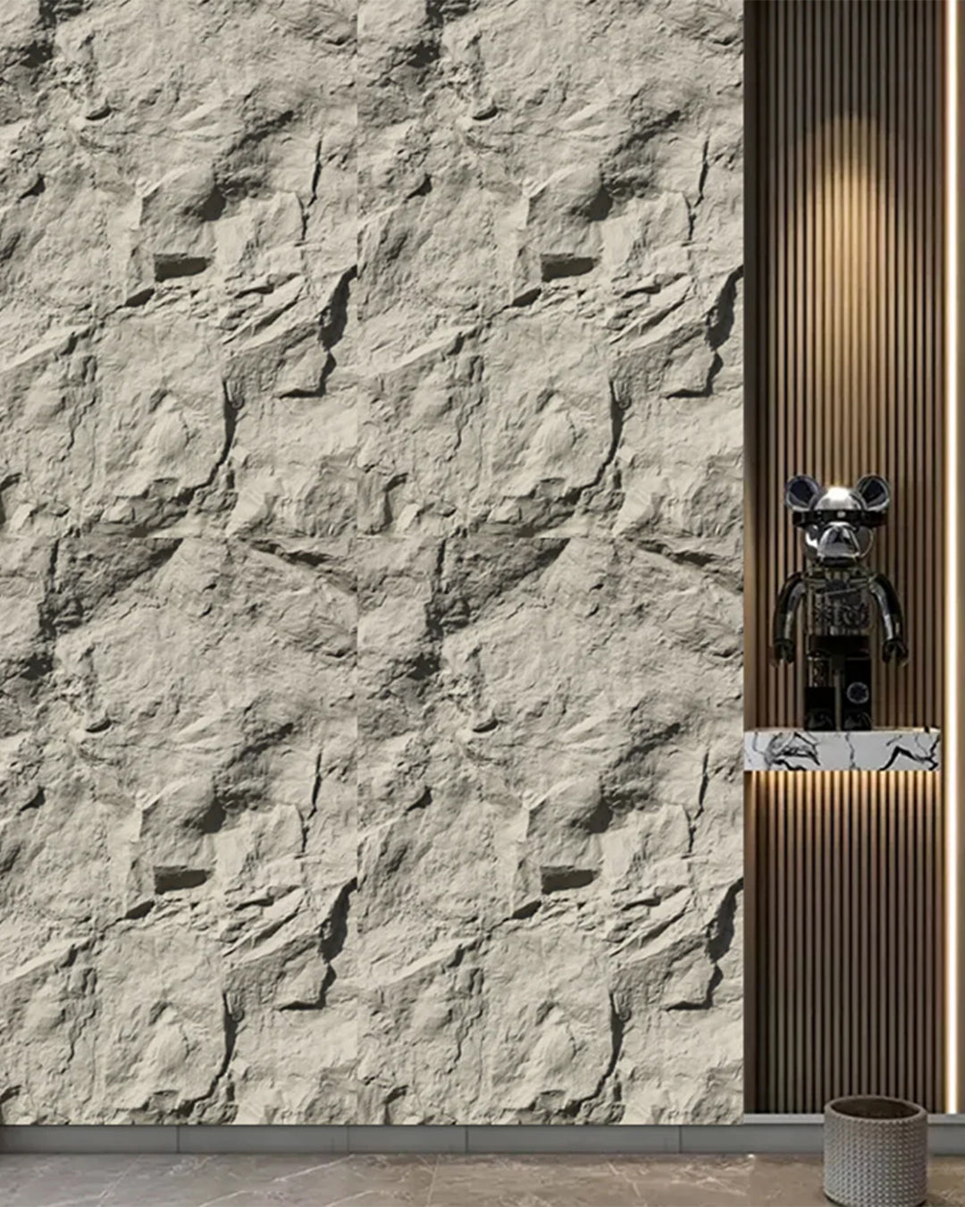 Dark Grey Stone 3D Stein Wandpaneele