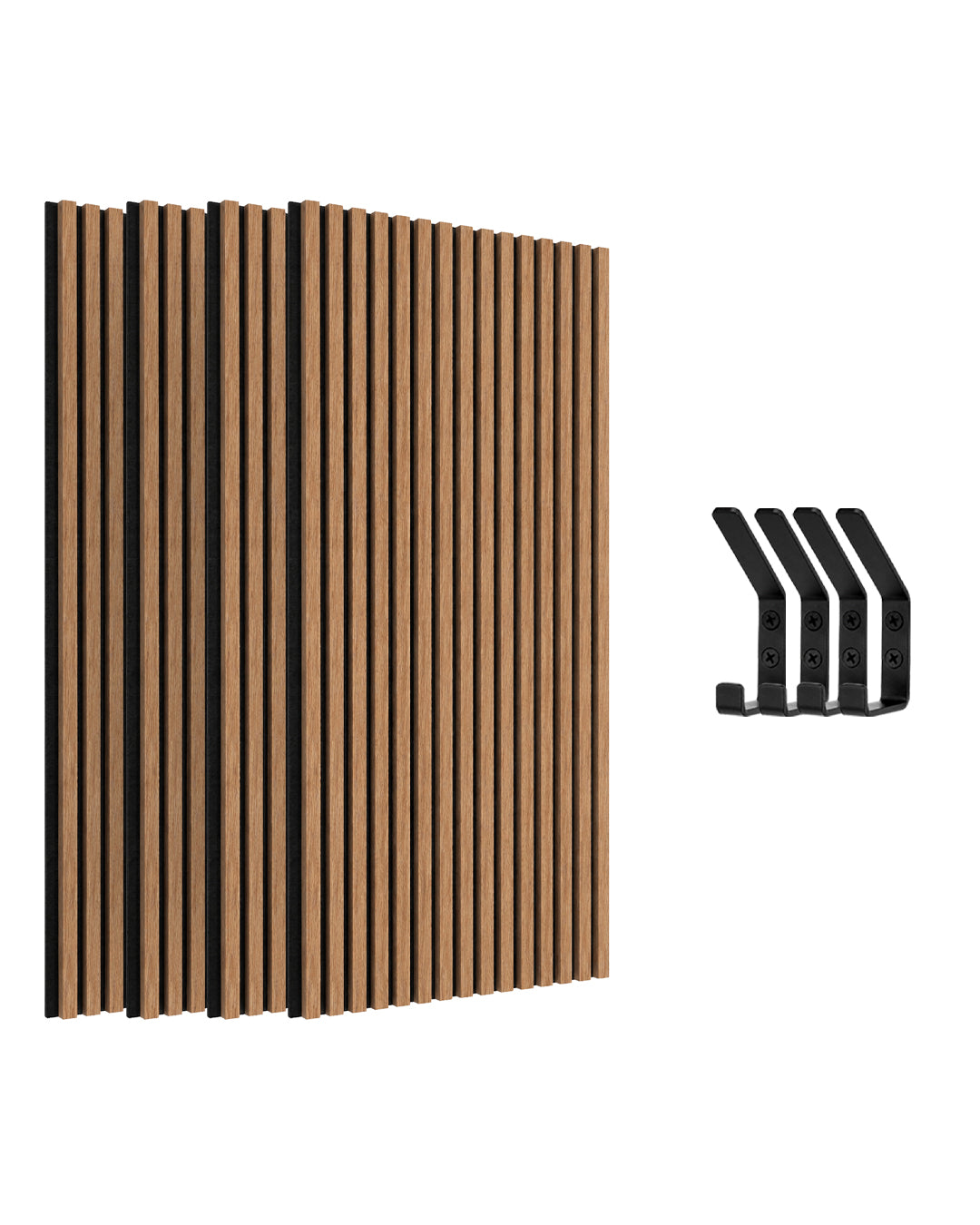 Akustik Panel Selbstklebend 60×120×2,1 cm | Holzoptik Dark Walnut 4er Set