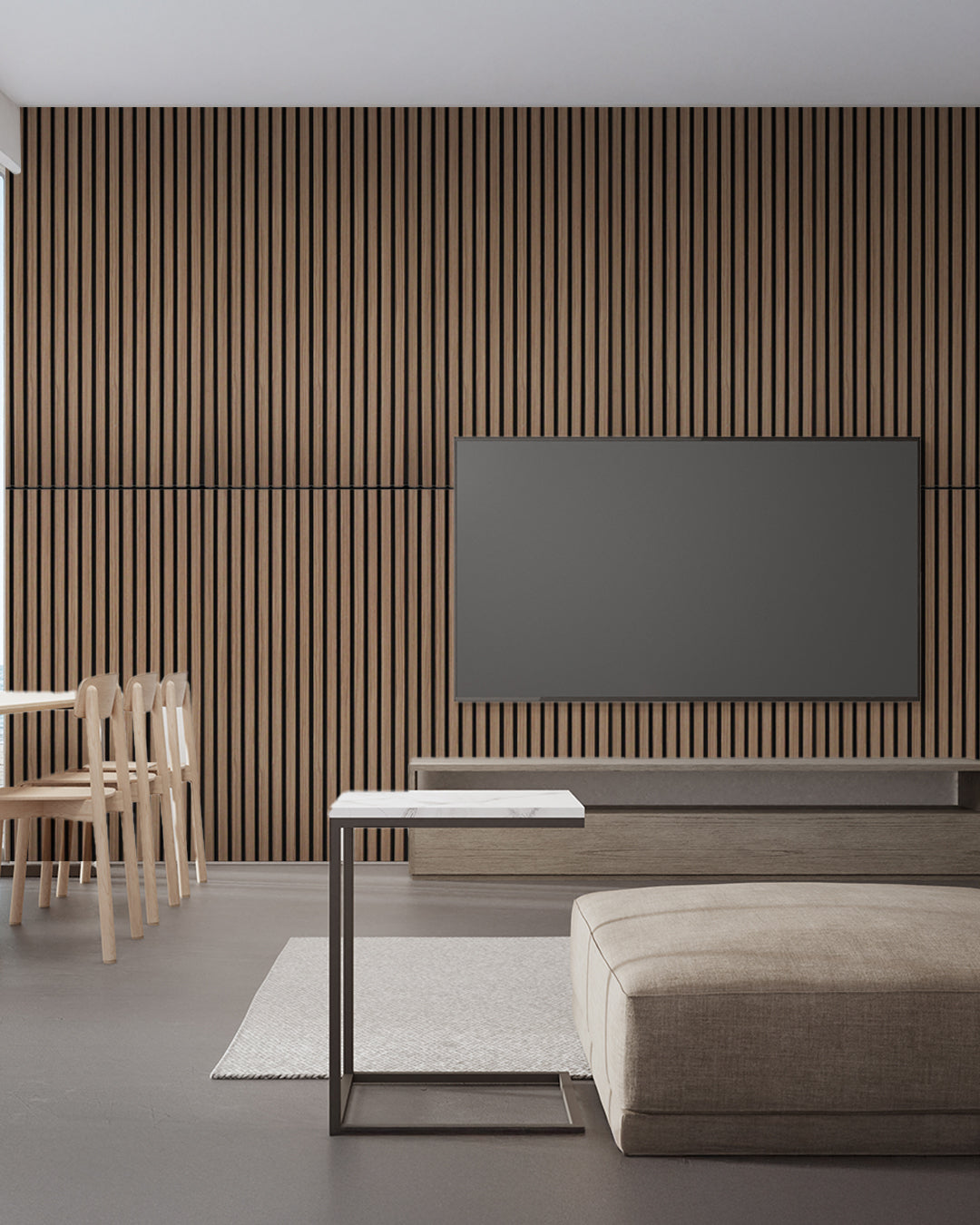 3D Akustik Wandpaneel Holz 4er Set – 120×60×2,1 cm – Dark Walnut