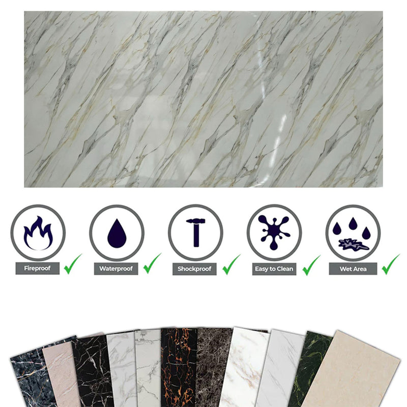 Marble-look alternative to bathroom tile/Silver Sahara UV-05 244x122 cm
