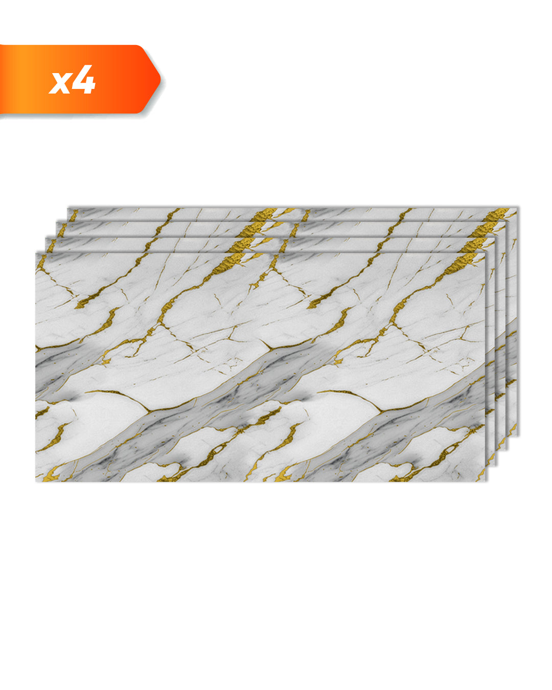 Wandpaneele Marmoroptik 122x260 cm | PVC Marmor Wandverkleidung | Golden Elegance