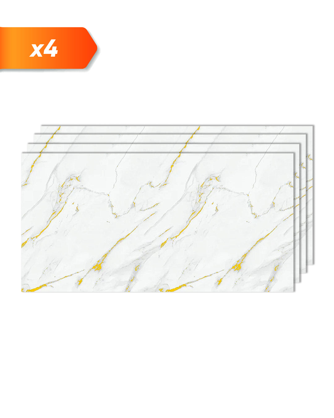 Wandpaneele Marmoroptik 122x260 cm | PVC Marmor Wandverkleidung | Golden Harmony